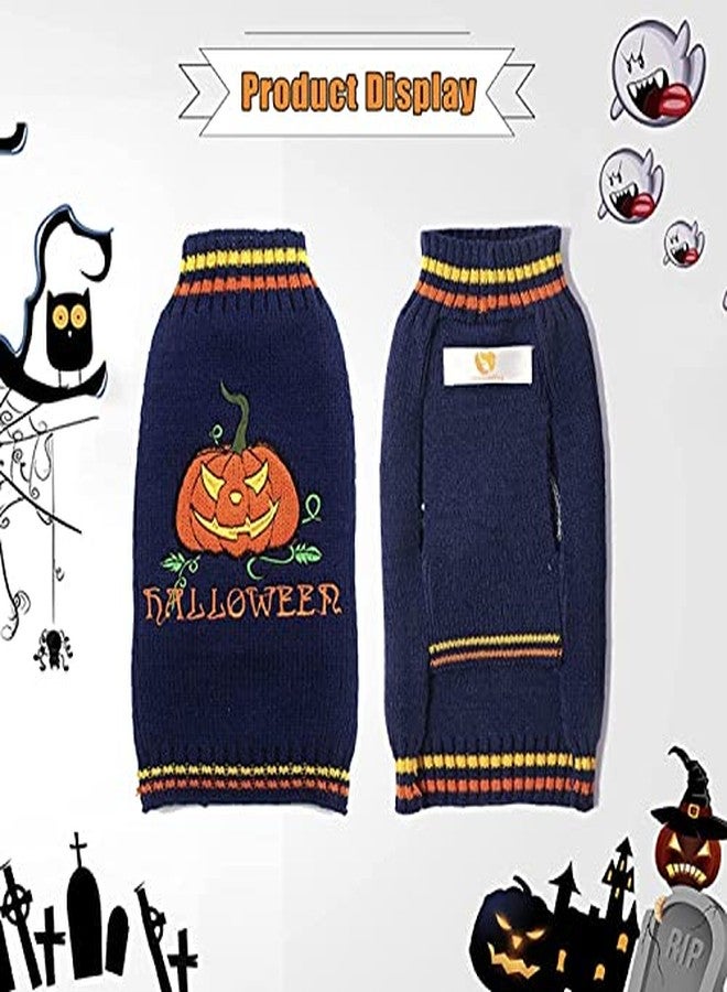 PETANGEL Halloween Small Dog Sweater | Turtleneck Sweater Pumpkin Pattern Knitwear Warm Pet Jumper Jacket Clothes for Maltese, Yorkie, Shih Tzu etc.(Size: M, Chest 38 cm, Back Length: 36 cm) - Image 2